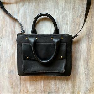 Zara Trafaluc Black Faux Leather Bag